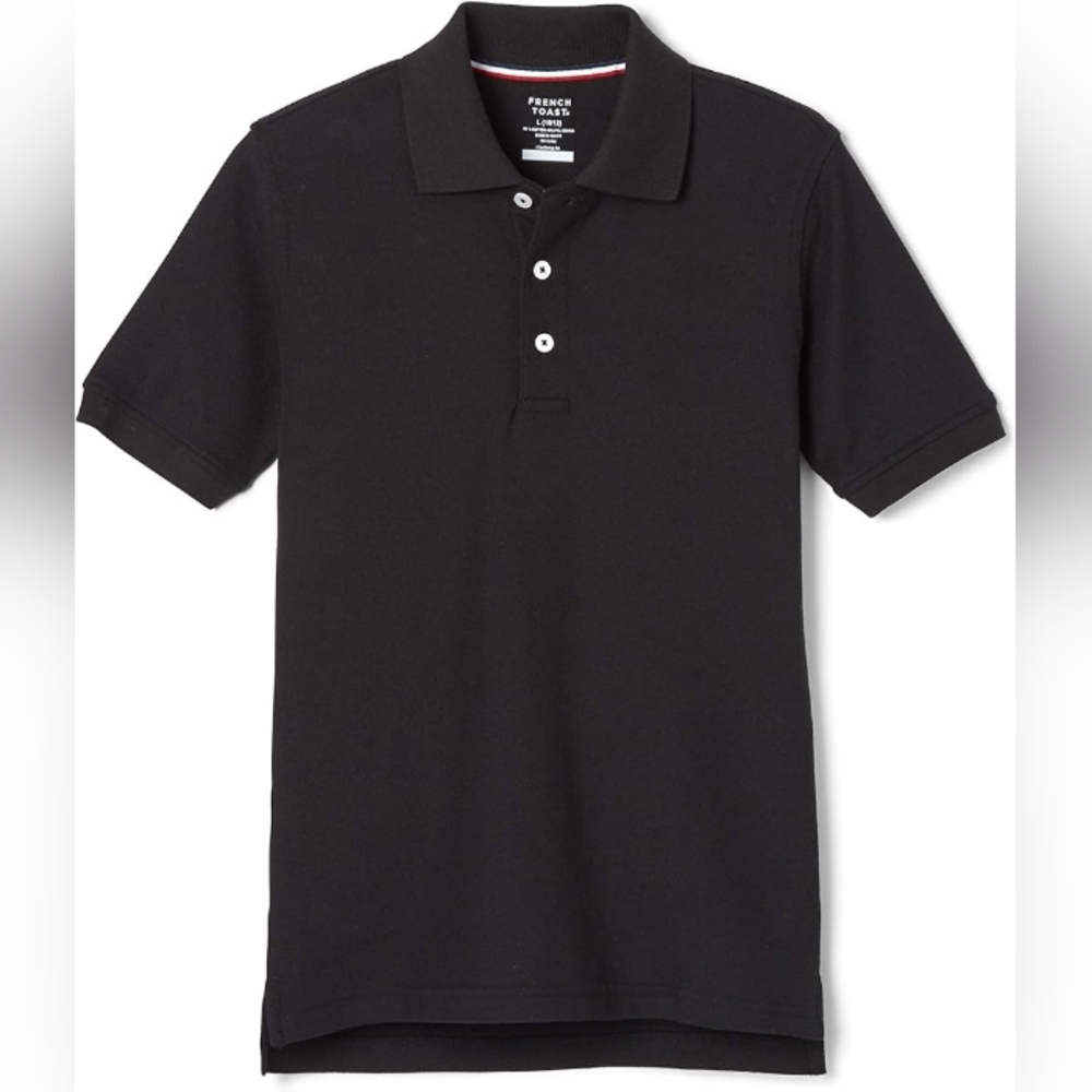 French Toast Pique Polo Short Sleeve XL 14/16 Black